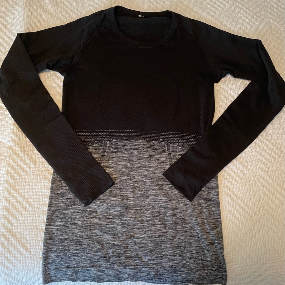 Gently used Lululemon Swiftly Long Sleeve Ombré Shirt size 6